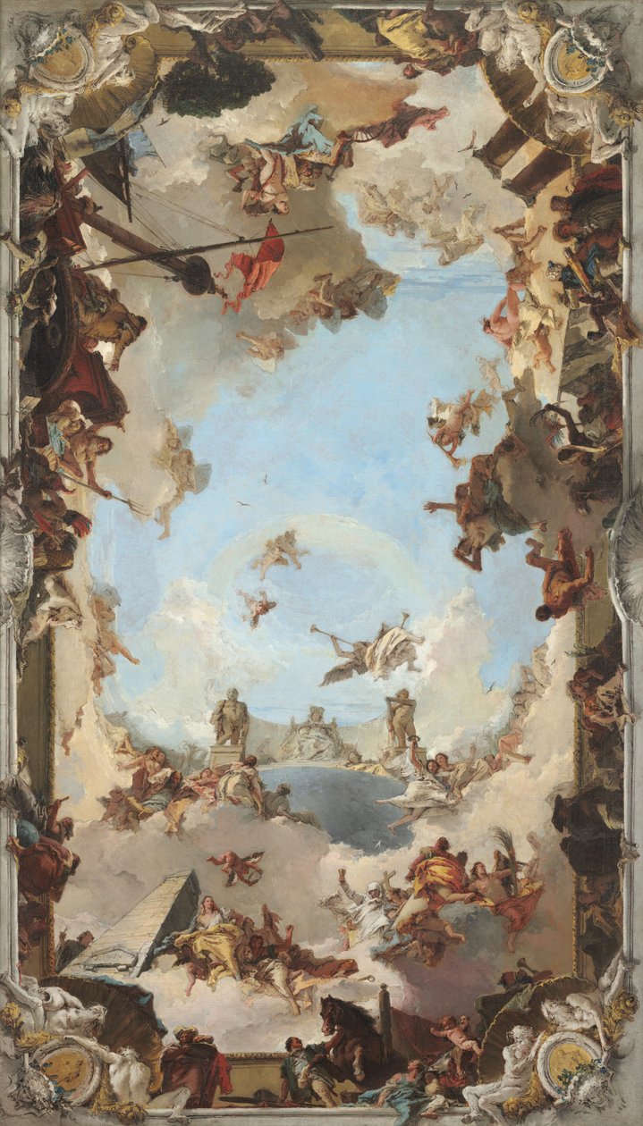 Rijkdom en voordelen van de Spaanse monarchie onder Karel III door Giovanni Battista Tiepolo