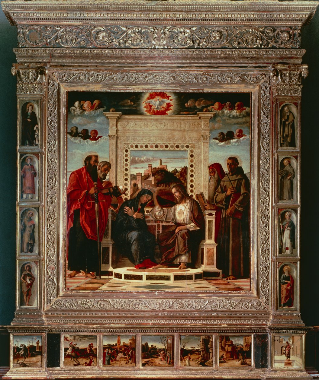 Pesaro Altaarstuk (detail) door Giovanni Bellini