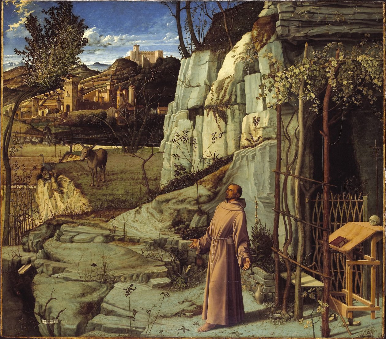 Franciscus in de woestijn door Giovanni Bellini
