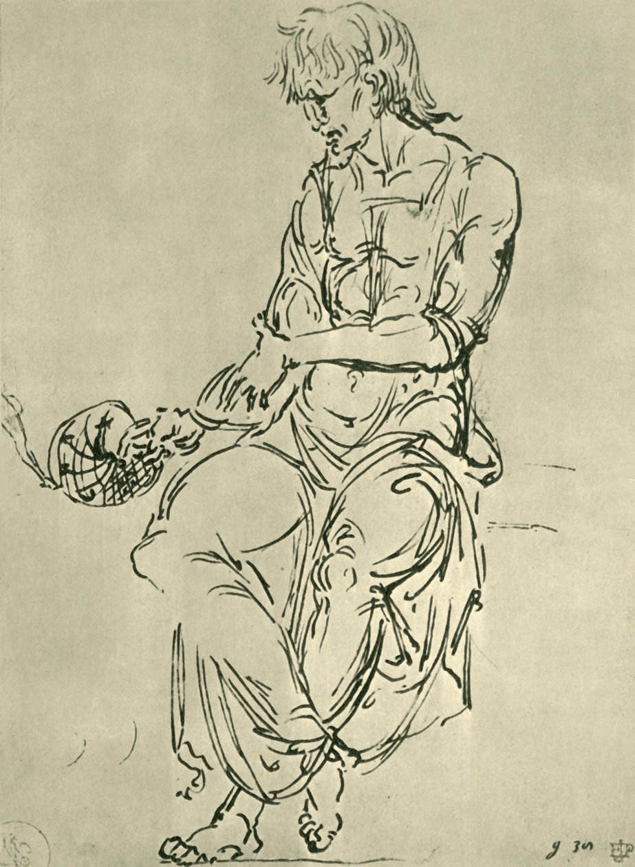 Zittende man met astronomisch instrument, late 15e eeuw, 1943 door Giovanni Bellini
