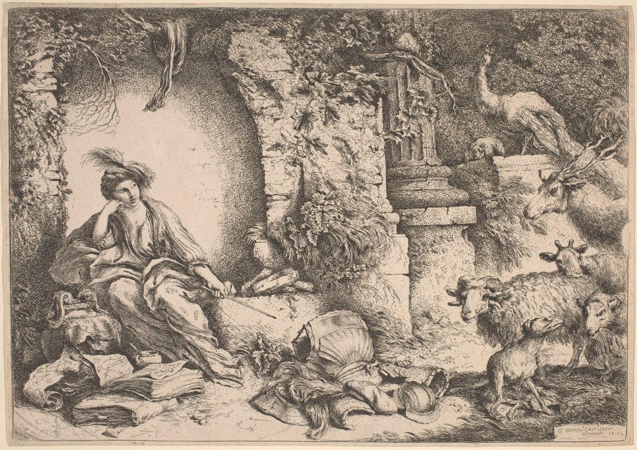 Circe verandert de mannen van Ulysses in beesten door Giovanni Benedetto Castiglione