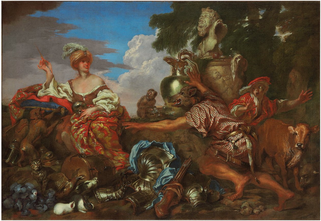 Circe verandert de metgezellen van Odysseus in zwijnen door Giovanni Benedetto Castiglione