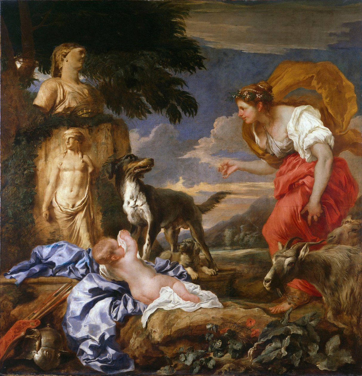 Cyrus mit der Frau des Hirten Spako door Giovanni Benedetto Castiglione