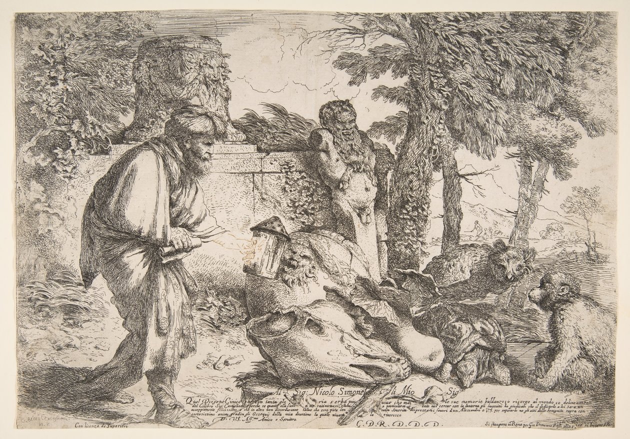Diogenes op zoek naar een eerlijke man, ca. 1645-47 door Giovanni Benedetto Castiglione