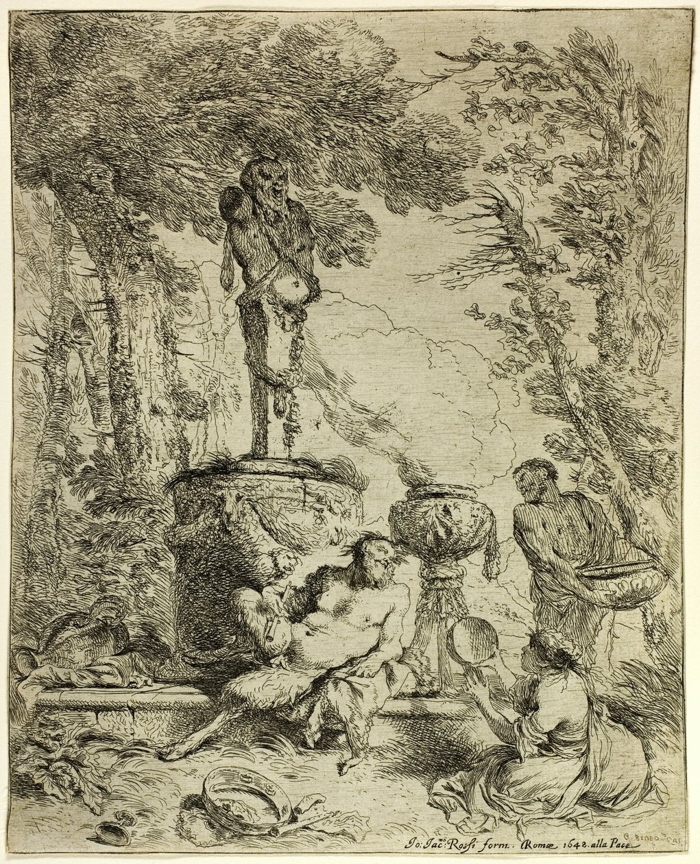 Feest van Pan door Giovanni Benedetto Castiglione