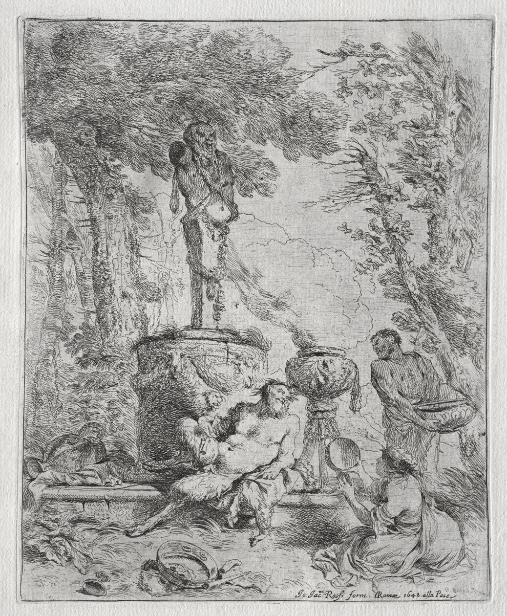 Feest van Pan door Giovanni Benedetto Castiglione