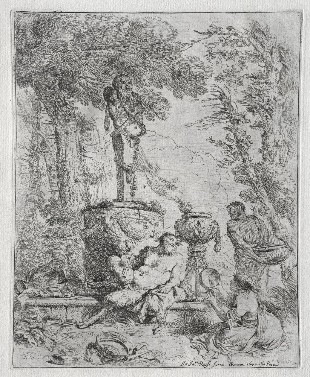 Feest van Pan door Giovanni Benedetto Castiglione