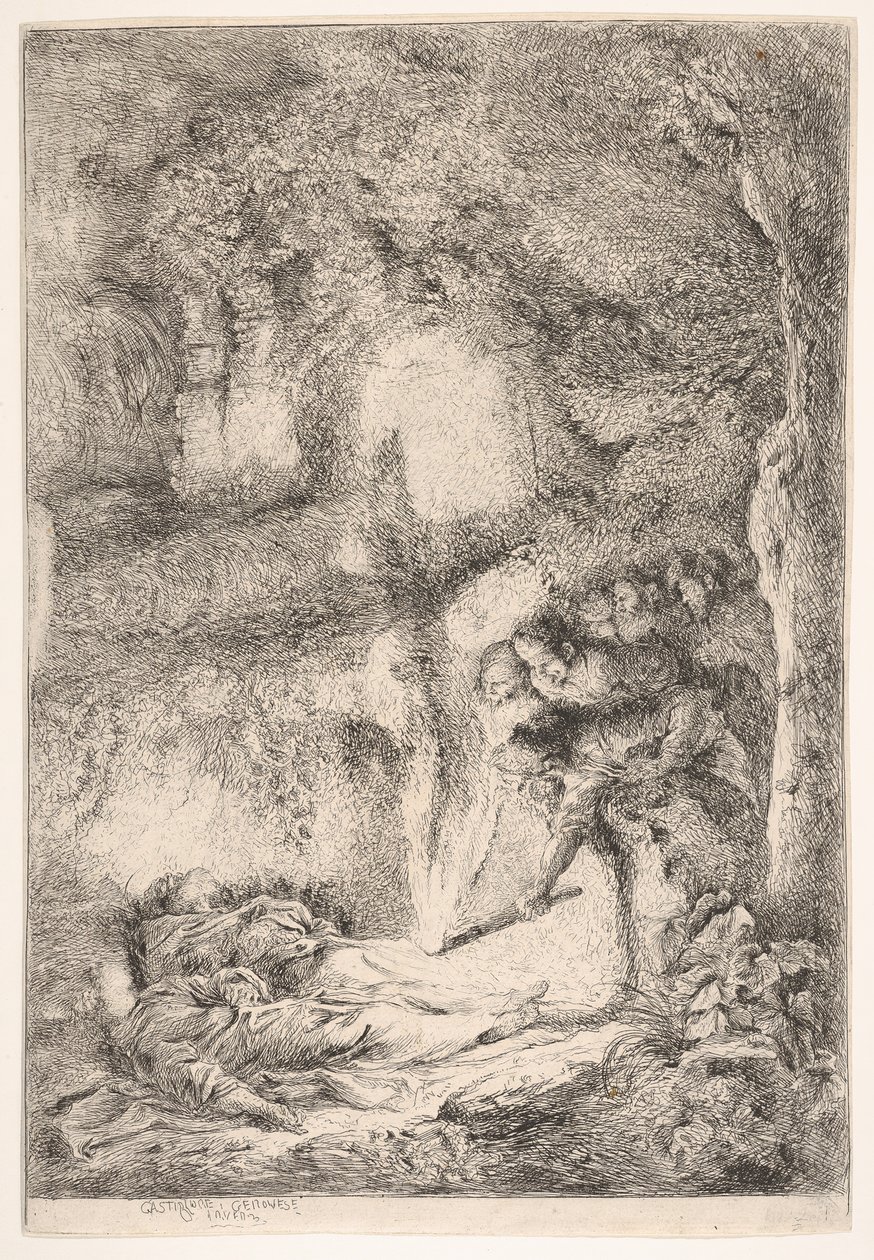 Het vinden van de lichamen van de heiligen Petrus en Paulus door Giovanni Benedetto Castiglione