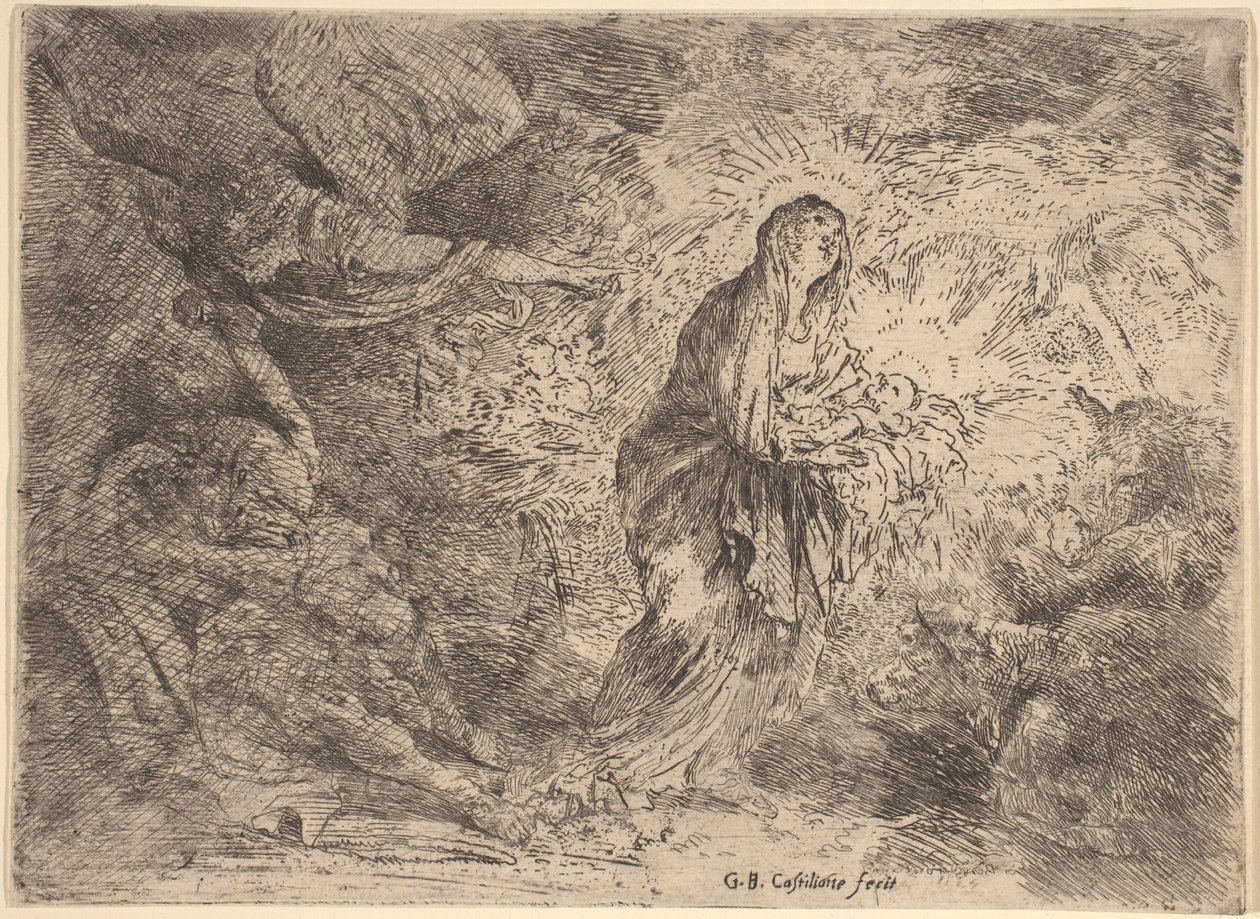 Jozef Wakker Gemaakt door de Engel door Giovanni Benedetto Castiglione