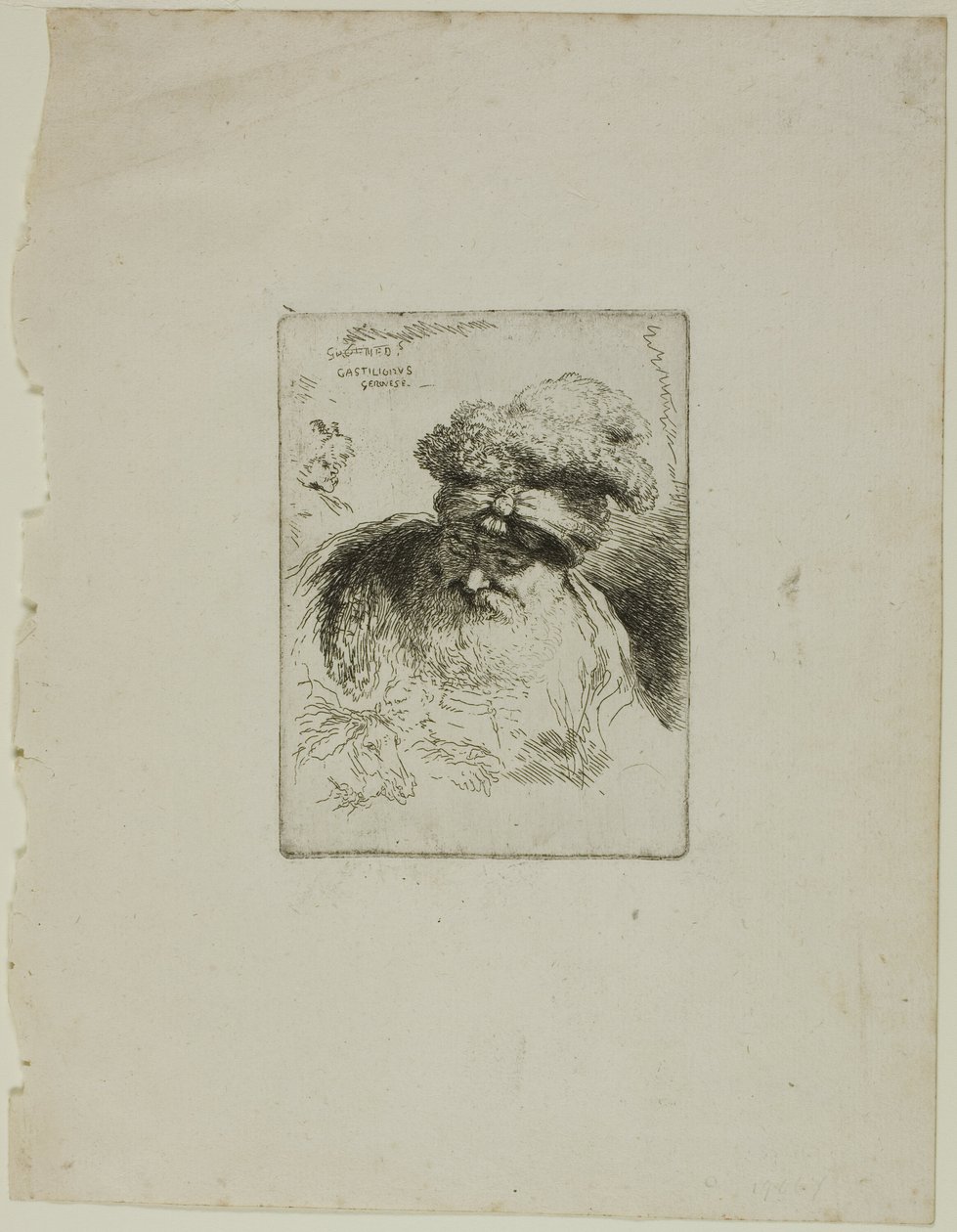 Oude man met tulband door Giovanni Benedetto Castiglione