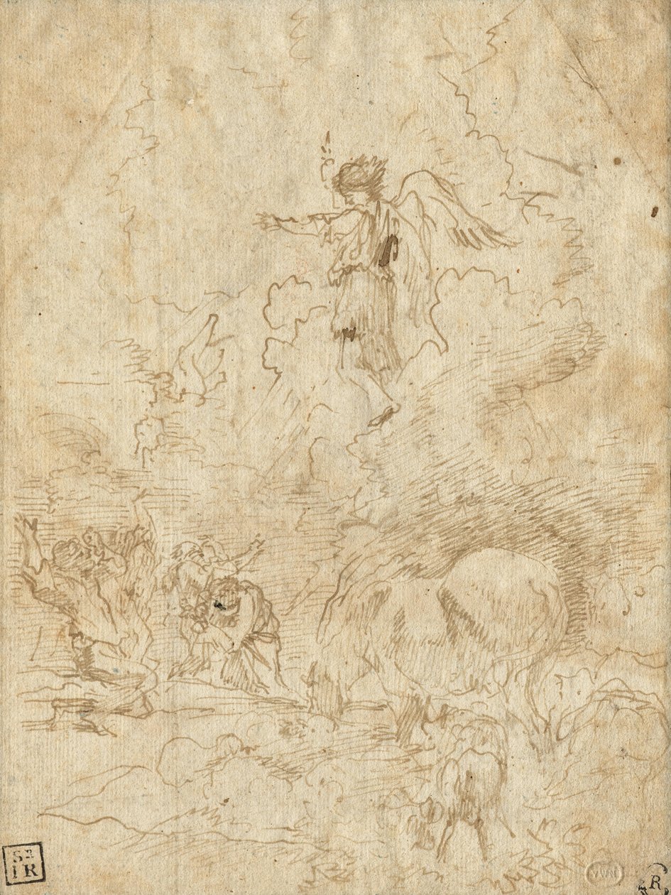 Aankondiging aan de herders door Giovanni Benedetto Castiglione