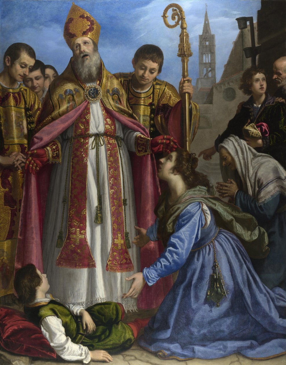 Sint Zenobius wekt een dode jongen tot leven, ca. 1615 door Giovanni Bilivert