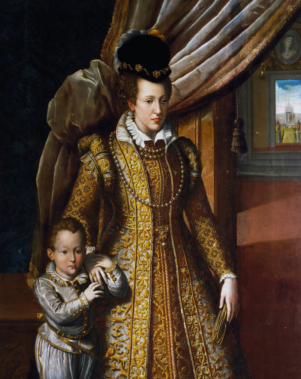 Portret van Joanna van Oostenrijk, Groothertogin van Toscane, door Giovanni Bizzelli door Giovanni Bizzelli