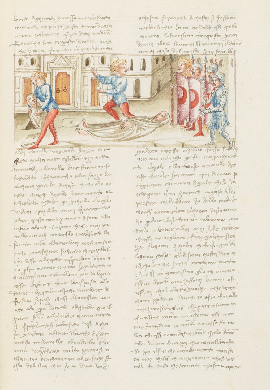 Decameron, Back to back - Rinuccio Palermini op de begraafplaats -Rinuccio Palermini op de vlucht voor de bewaker , Negende dag, kort verhaal 1. door Giovanni Boccaccio