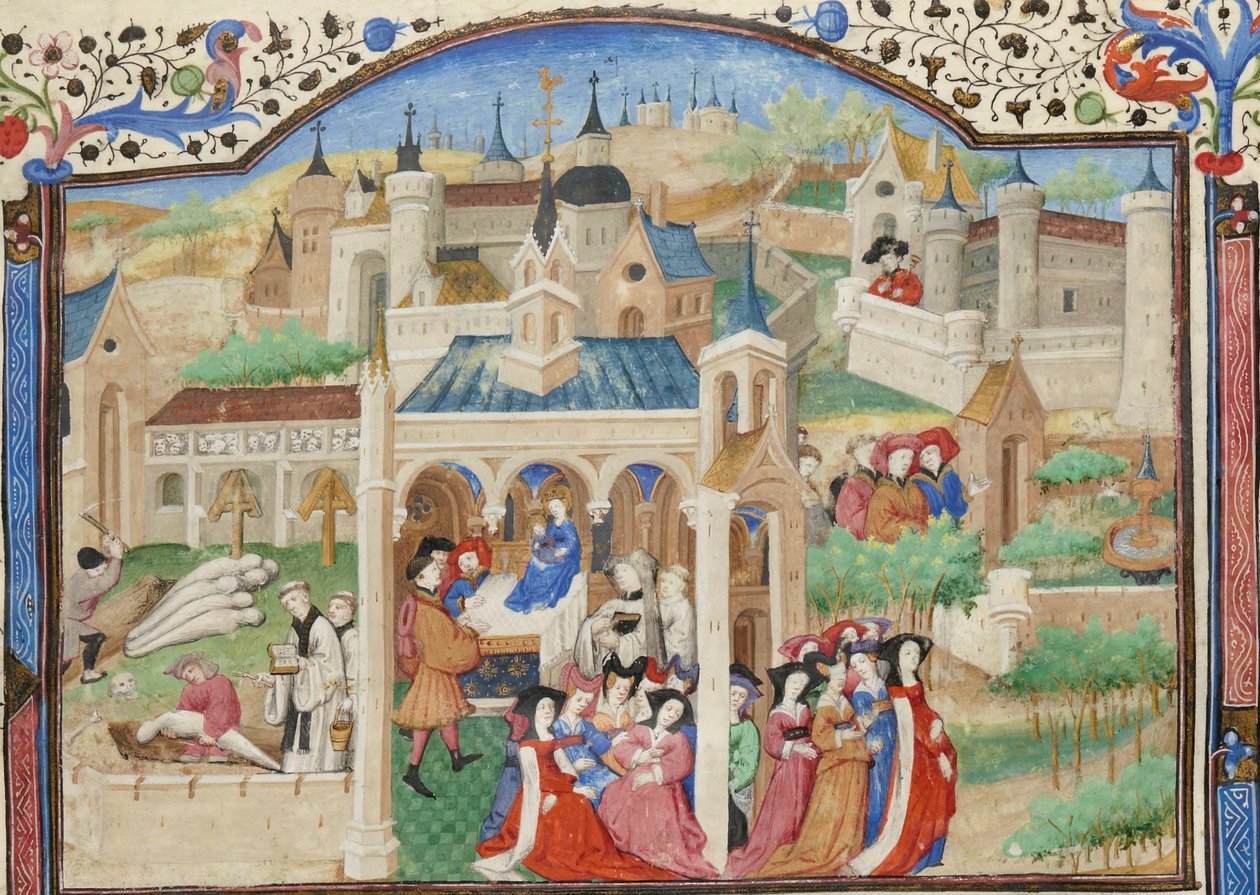 Decameron, Vertrek van de vertellers uit Florence door Giovanni Boccaccio