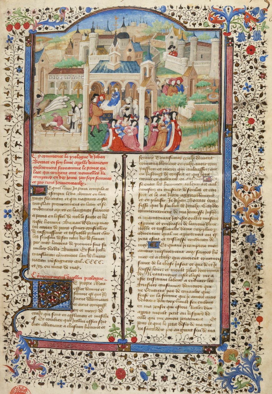 Decameron, Vertrek van de vertellers uit Florence door Giovanni Boccaccio