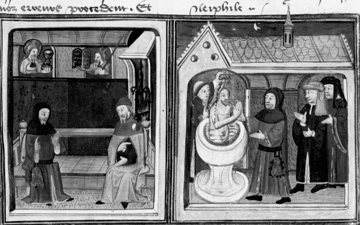 Decameron, Giannotto bekeert de Jood Abraham; doop van Abraham Eerste dag, kort verhaal 2. door Giovanni Boccaccio