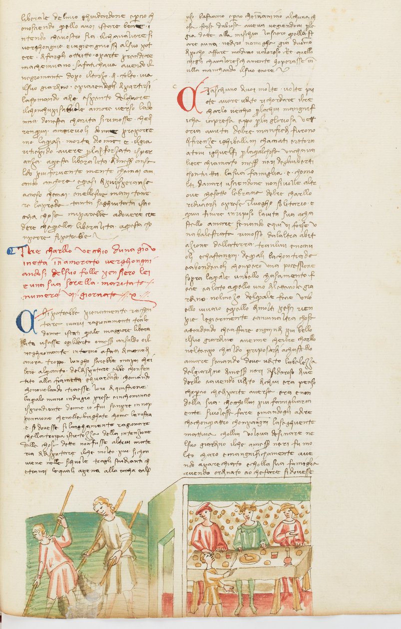 Decameron, De twee overwinningen van Karel - Karel I van Napels uitgenodigd door Neri degli Uberti , Tiende dag, kort verhaal 6. door Giovanni Boccaccio