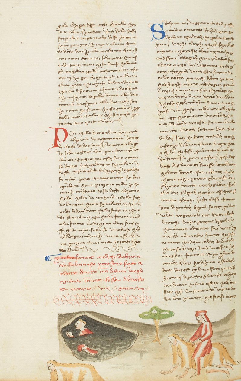 Decameron, Het gruwelijke avontuur van meester Simon - Simone da Villa sur la fausse bêtei, Achtste dag, kort verhaal 9. door Giovanni Boccaccio