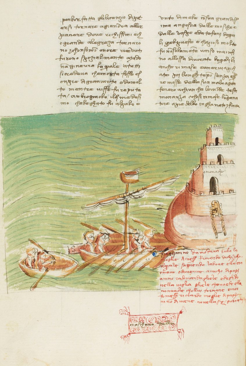Decameron, Forceer je talent niet - Ontvoering van Bartolomea Gualandi , Tweede dag, kort verhaal 10. door Giovanni Boccaccio