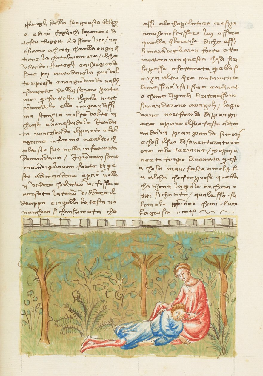 Decameron, Vierde dag, kort verhaal 6; voorgevoel: Dood van Gabriotto. door Giovanni Boccaccio