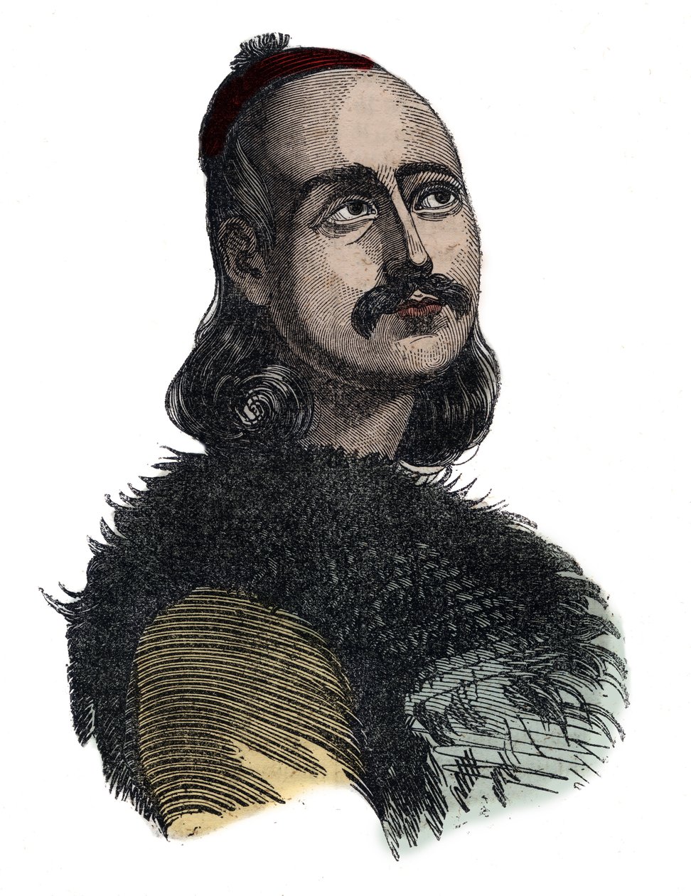 Markos Botsaris (Marco Botzaris) generaal en held van de Griekse Onafhankelijkheidsoorlog 1788-1823 - gravure door Giovanni Boggi door Giovanni Boggi