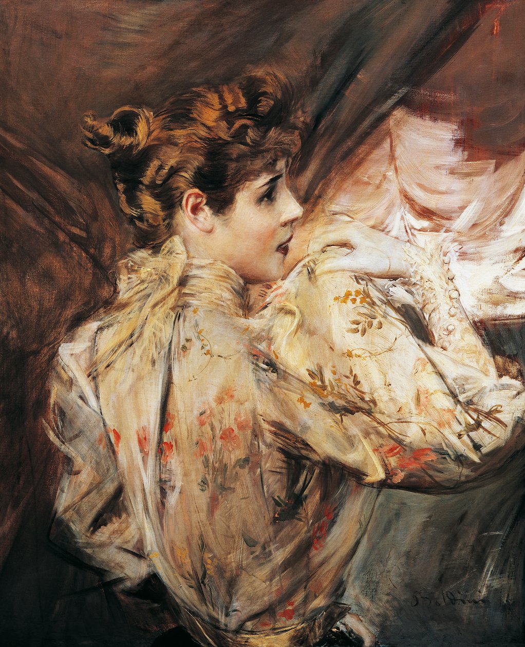 Portret van Eleonora Duse, Italiaanse actrice, schilderij door Giovanni Boldini door Giovanni Boldini