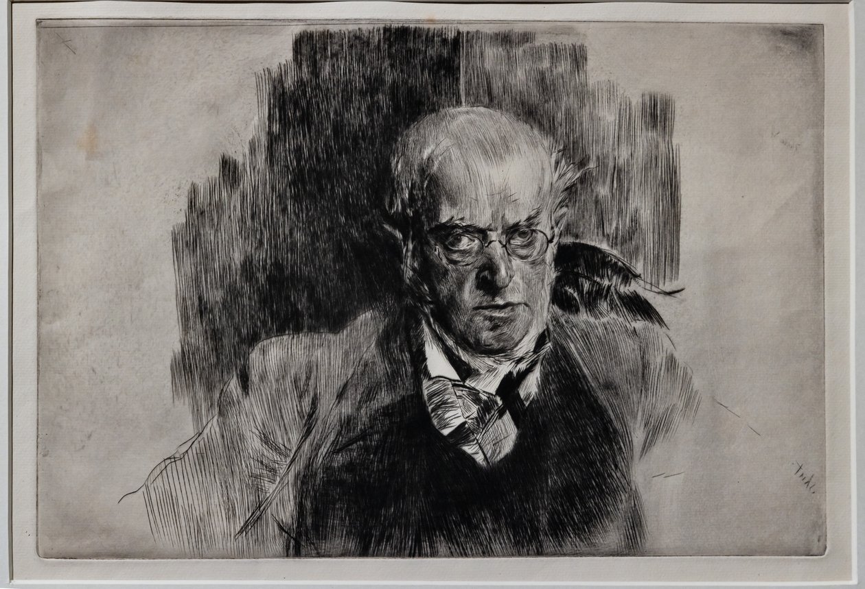 Portret van de schilder Adolph Menzel door Giovanni Boldini