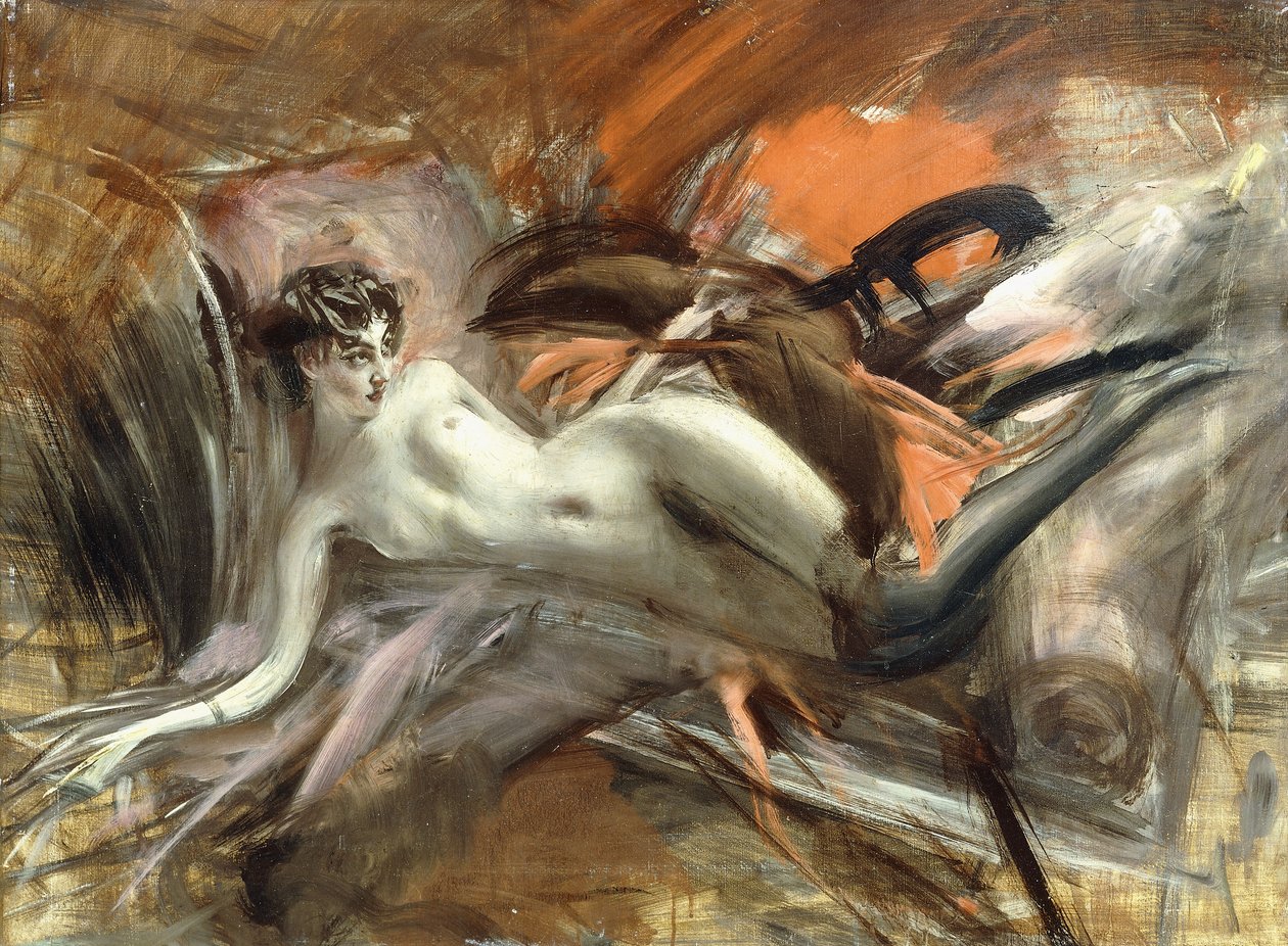 Liggend naakt door Giovanni Boldini
