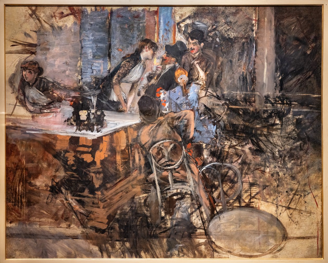 De Bar bij de Folies Bergère door Giovanni Boldini