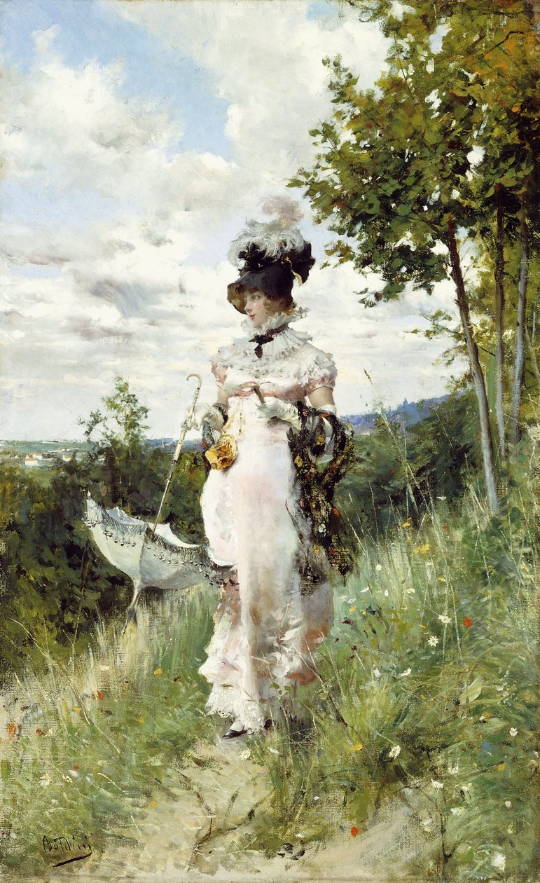 De zomerse wandeling door Giovanni Boldini