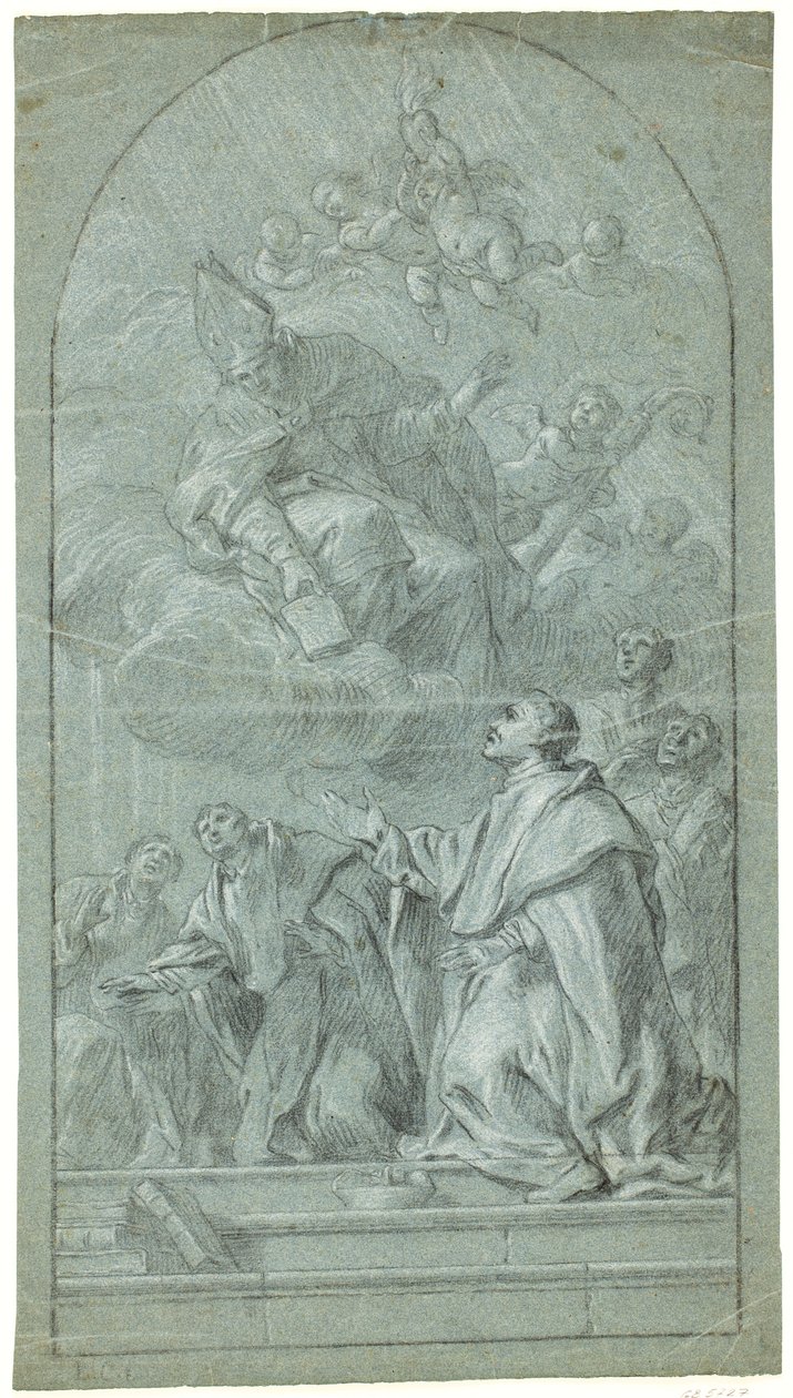 Augustijner monniken ontvangen de regel van hun orde van Sint Augustinus door Giovanni Bonati