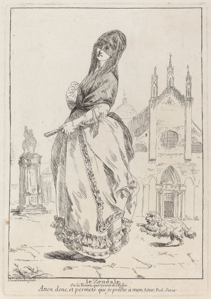 De Zendale (Vrouw in een Kap, of de Vrouw die Terugkomt van de Kerk) door Giovanni David