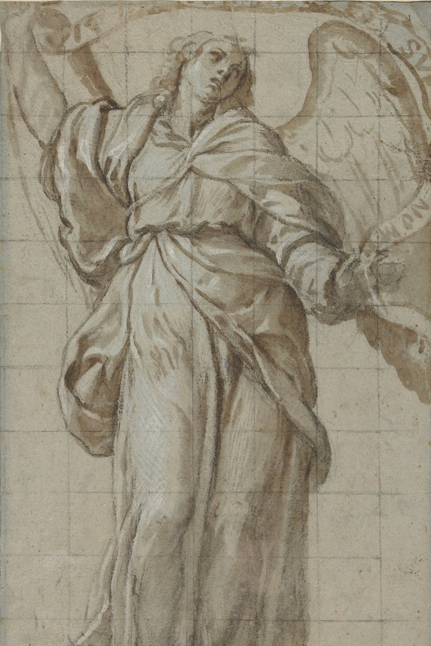 Staande Engel met een Rol door Giovanni Domenico Caresana