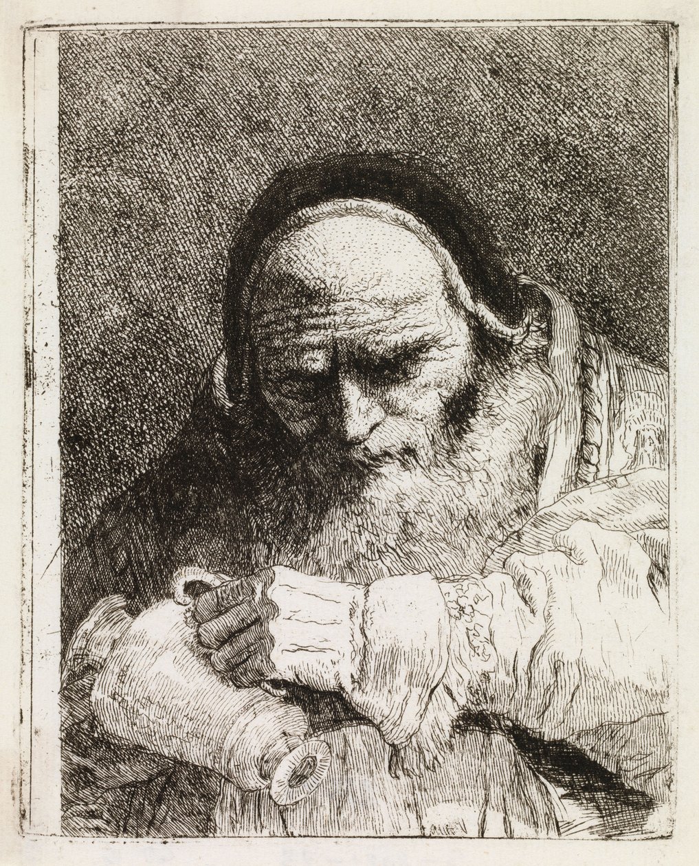 Een paus met een kruik in zijn hand door Giovanni Domenico Tiepolo