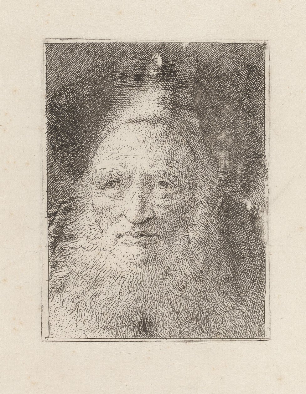 Bejaarde man met baard en hoed, uit de Raccolta di Teste (Verzameling van hoofden) door Giovanni Domenico Tiepolo