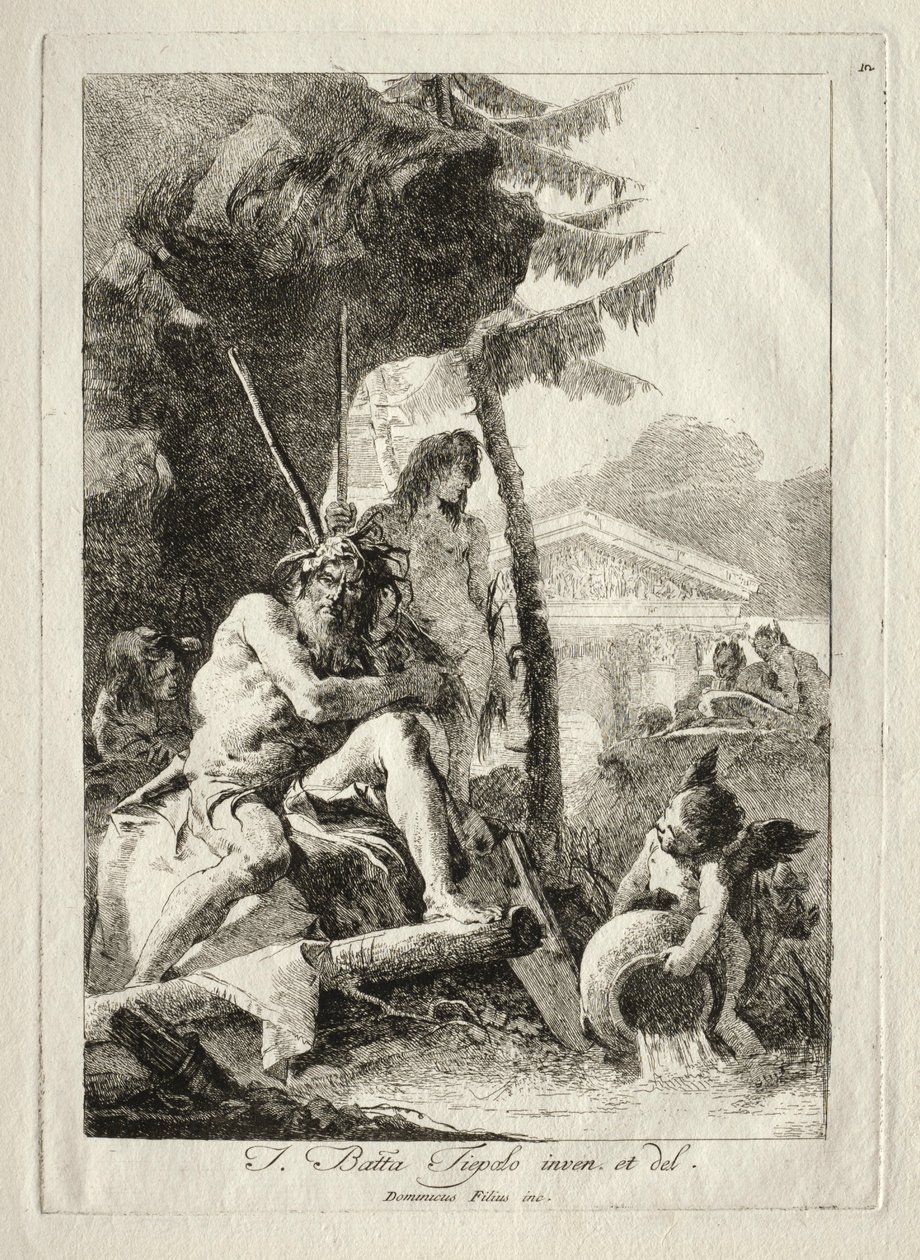 Figures Fluviales door Giovanni Domenico Tiepolo