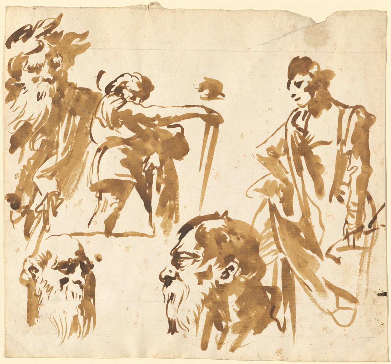 Figuren en gezichten door Giovanni Domenico Tiepolo