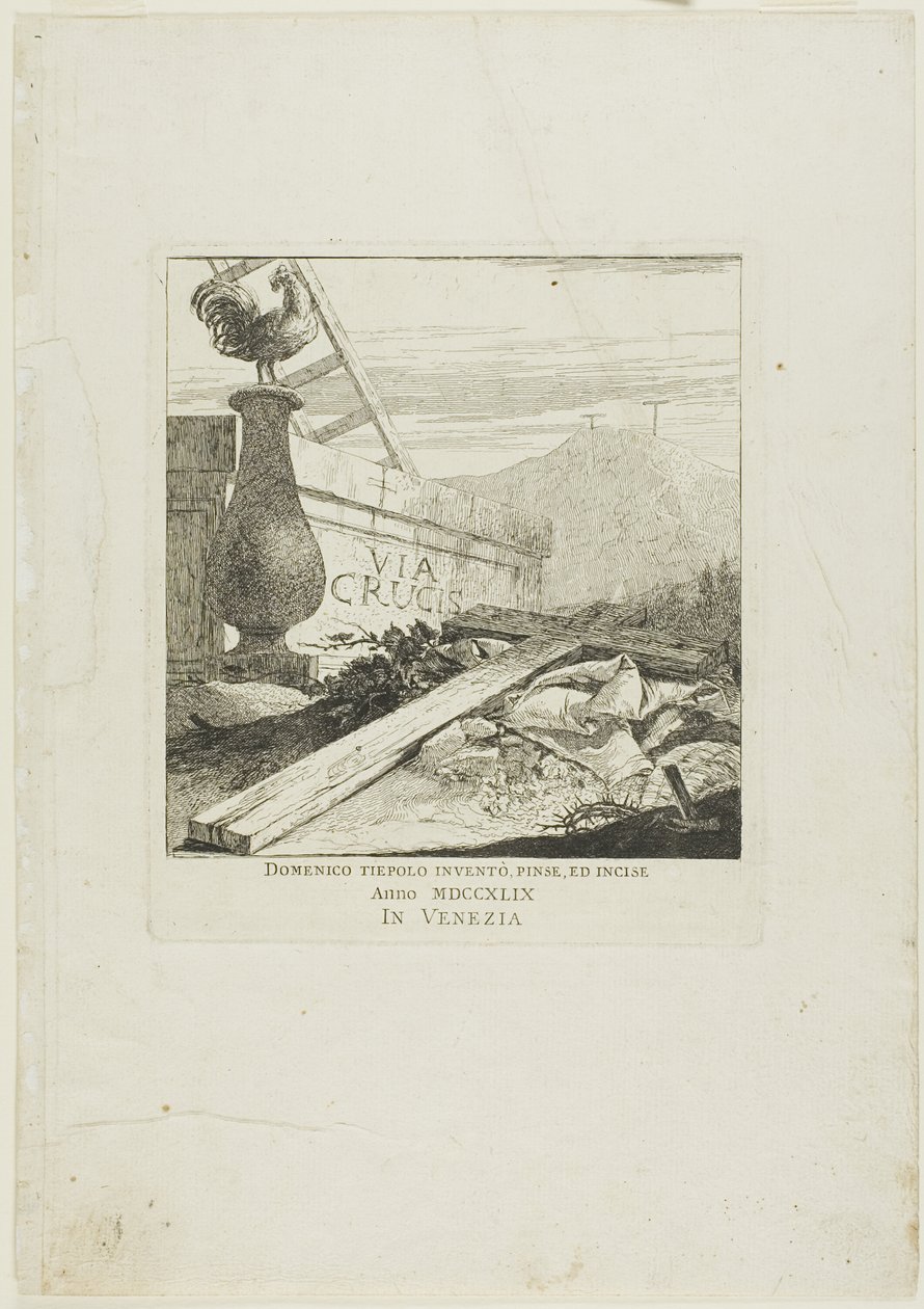 Frontispice voor Kruiswegstaties door Giovanni Domenico Tiepolo