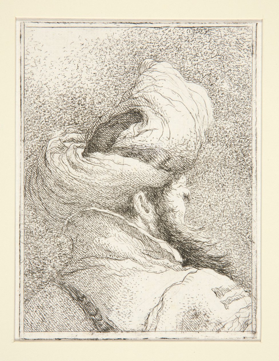 Hoofd van een Turk, uit de serie Raccolta di Teste, Libro Secondo (Verzameling van hoofden, tweede boek) door Giovanni Domenico Tiepolo