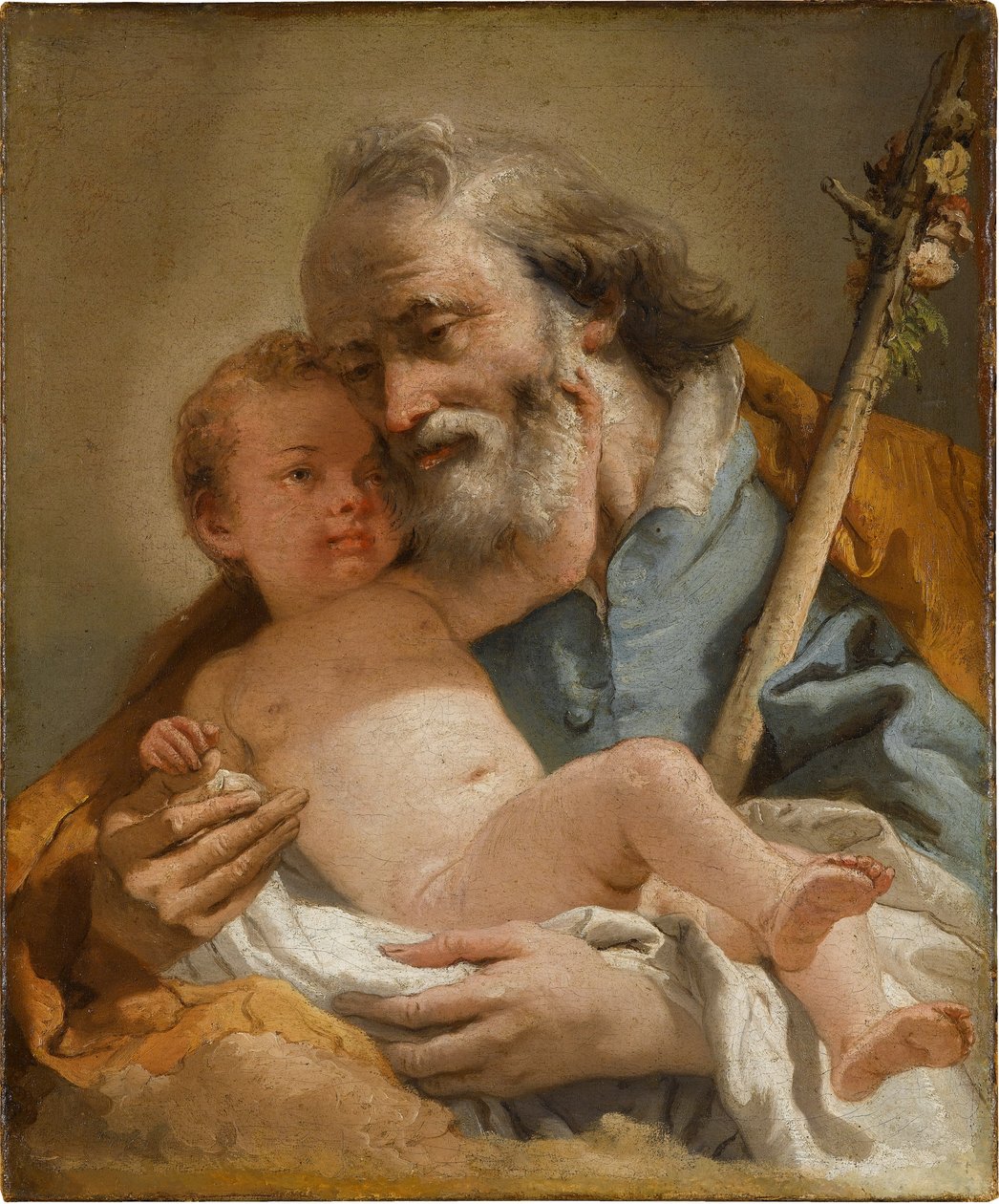 De heilige Jozef met het kindje Jezus door Giovanni Domenico Tiepolo
