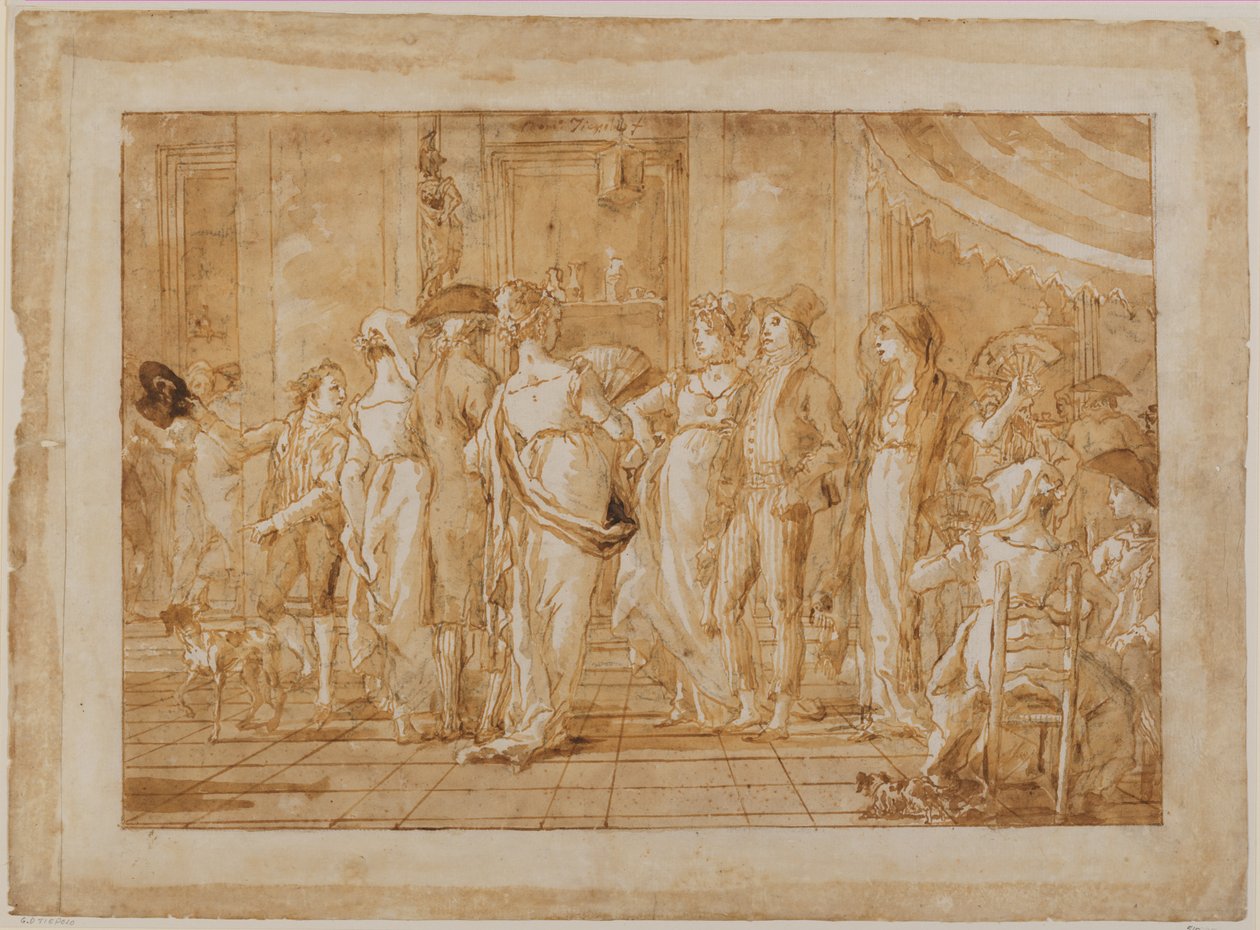 "Op het plein" door Giovanni Domenico Tiepolo