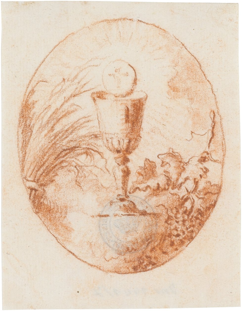 Kelch und Hostie, Brot und Wein door Giovanni Domenico Tiepolo