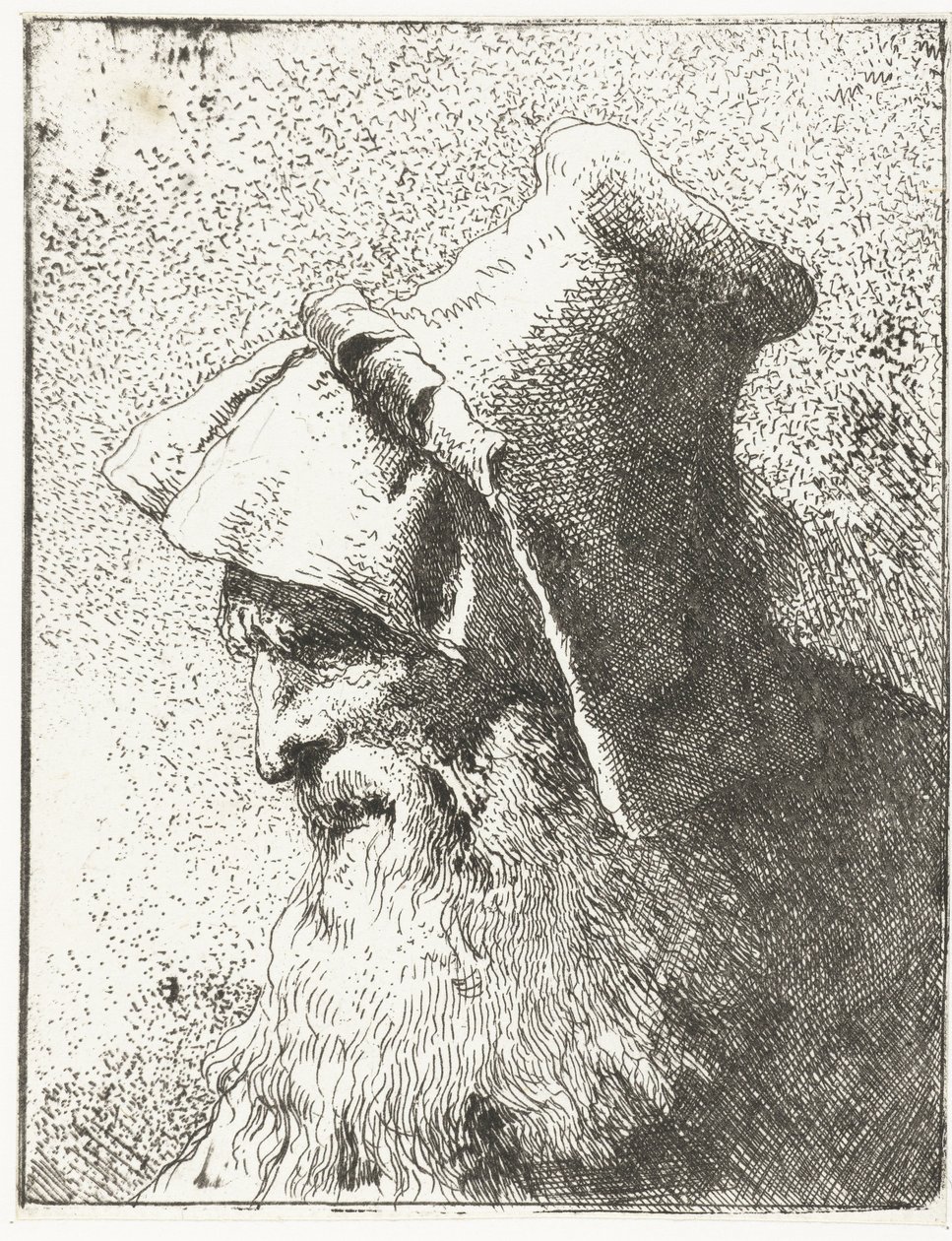 Man met baard en hoed door Giovanni Domenico Tiepolo