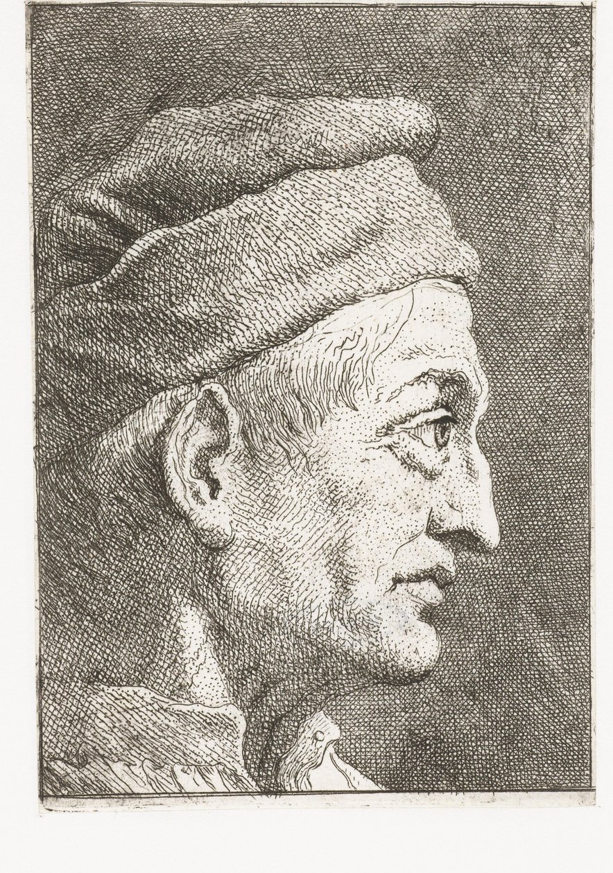 Man met muts door Giovanni Domenico Tiepolo