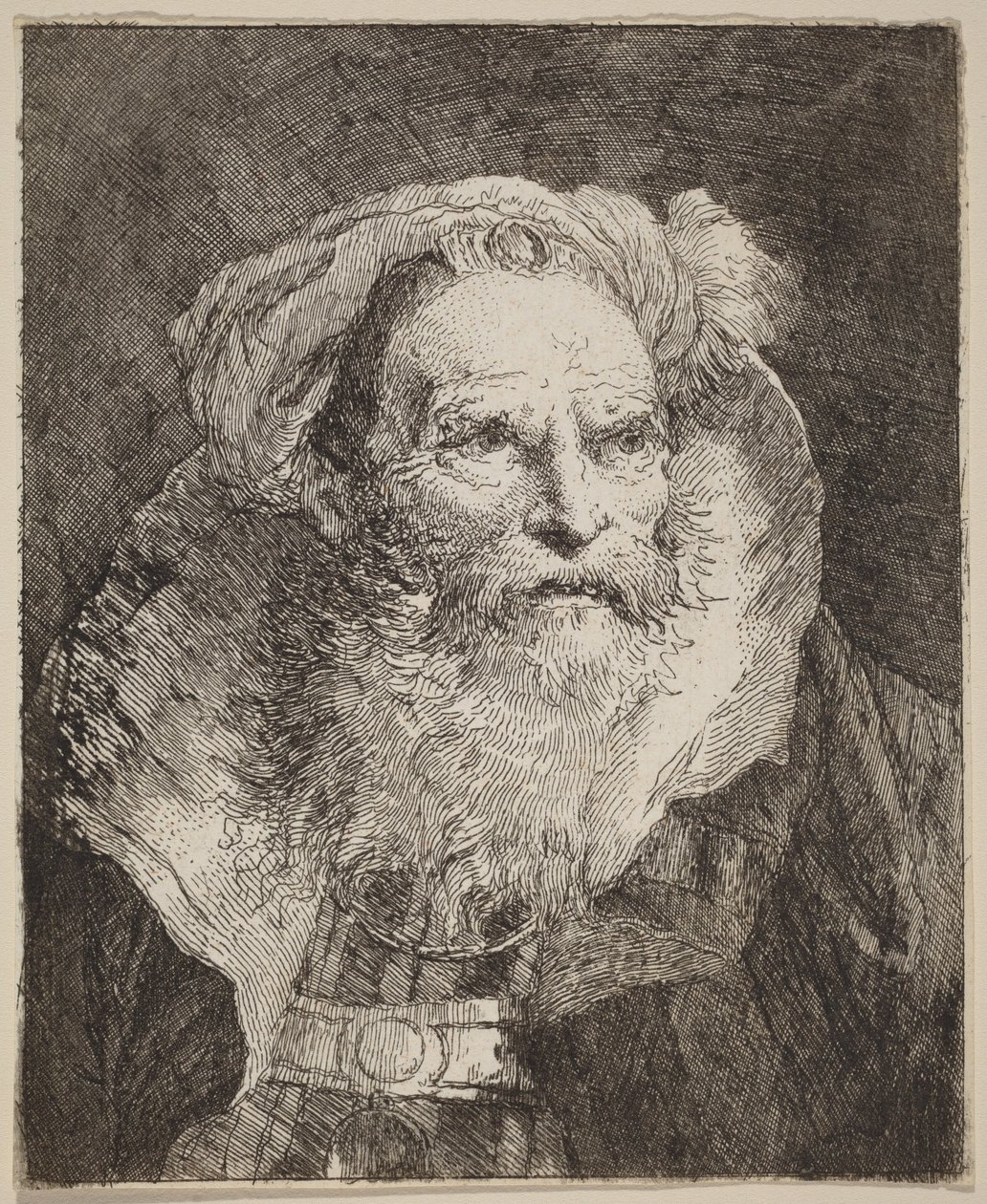 Oude man mediterend door Giovanni Domenico Tiepolo