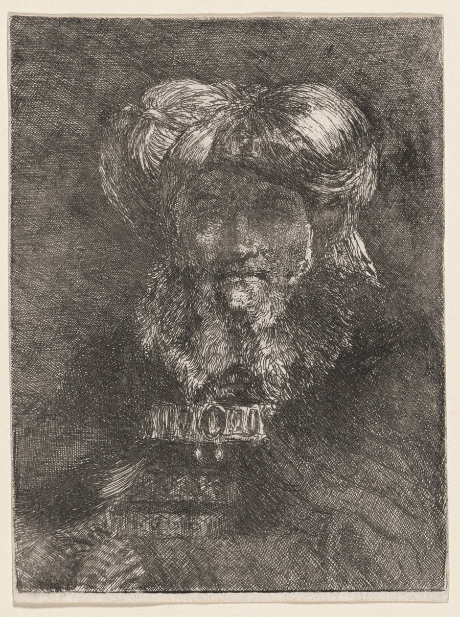 Oude man in de stijl van Rembrandt door Giovanni Domenico Tiepolo