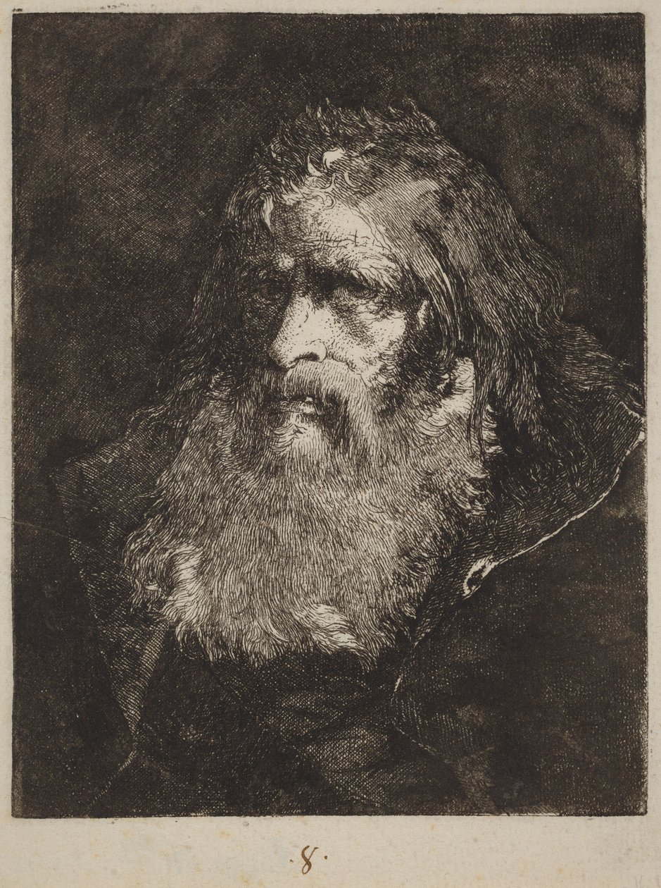 Oude man met onbedekt hoofd door Giovanni Domenico Tiepolo