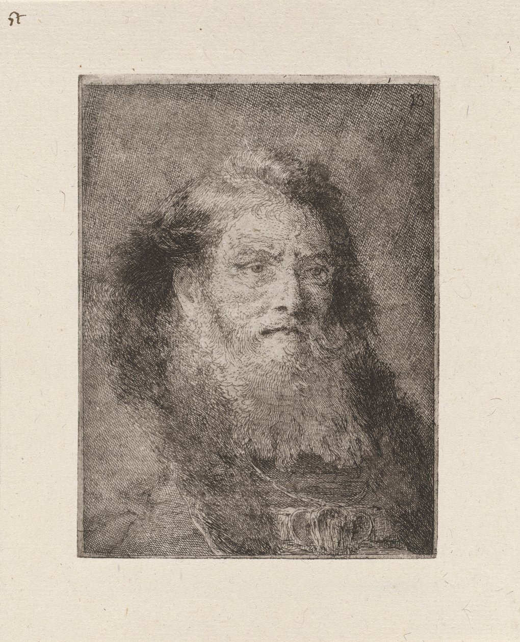 Oude man met kaal hoofd, uit de Raccolta di Teste (Collectie van Hoofden) door Giovanni Domenico Tiepolo