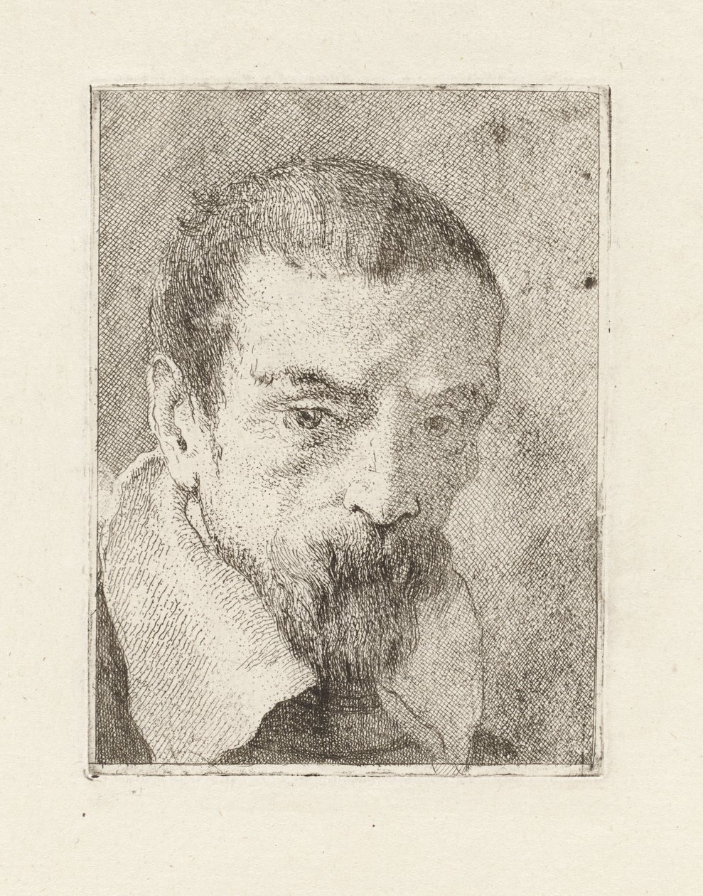 Oude man met baard en onbedekt hoofd, uit de Raccolta di Teste (Verzameling van hoofden) door Giovanni Domenico Tiepolo